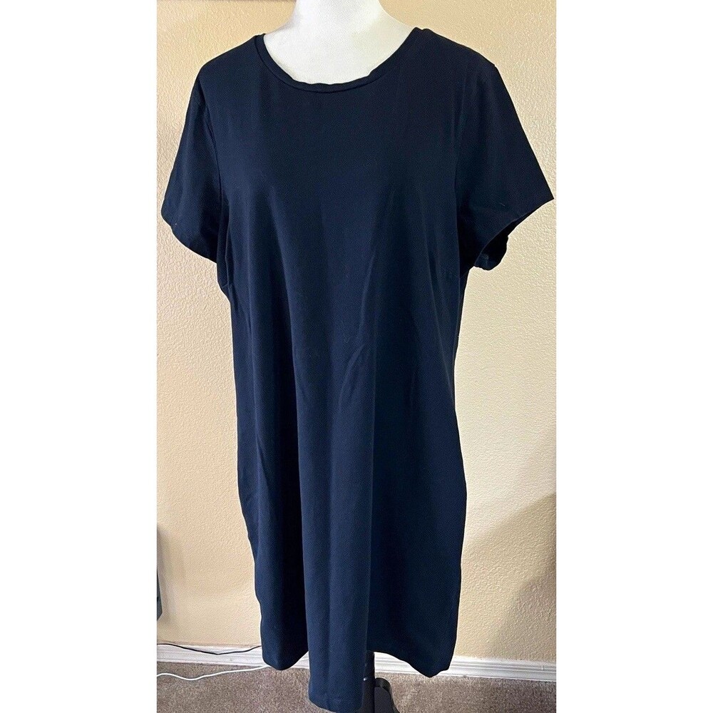 Old Navy Black Knit T-Shirt Shift Dress Crew Neck Short Sleeve XXL Knee